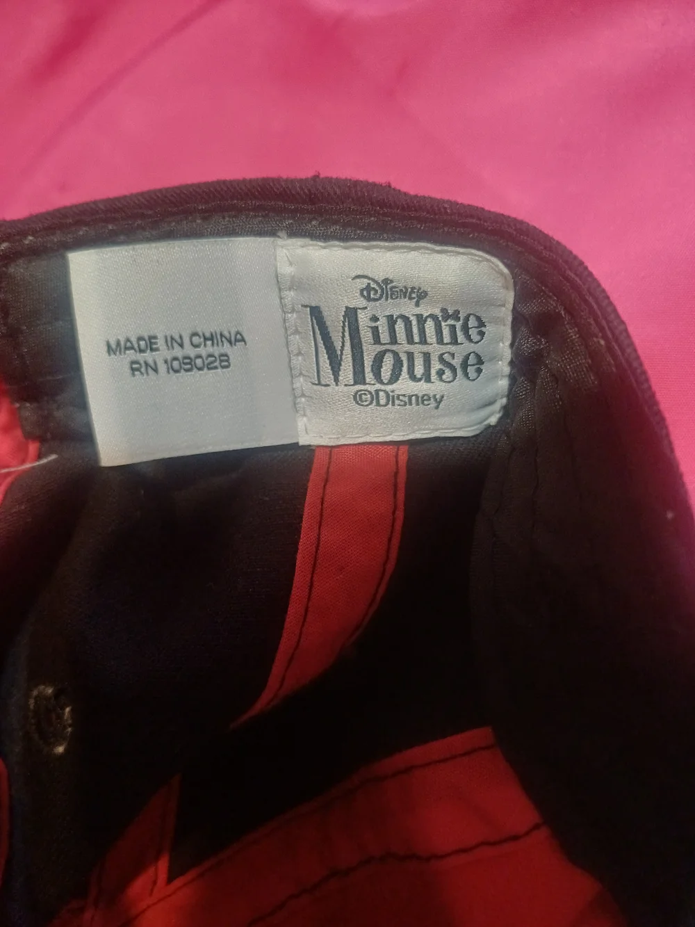 Disney Black and Red Minnie Mouse Embroidered Baseball Cap